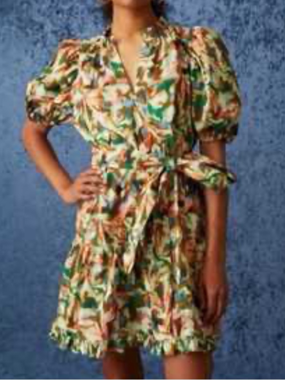 Marie Oliver Multi Abstract Tie-Waist Mini Dress NEW Size 1X